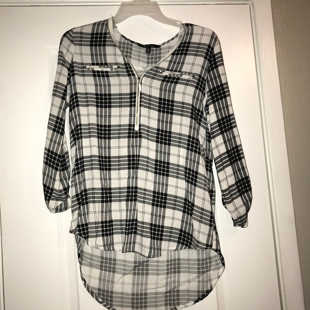 Hi lo plaid shirt